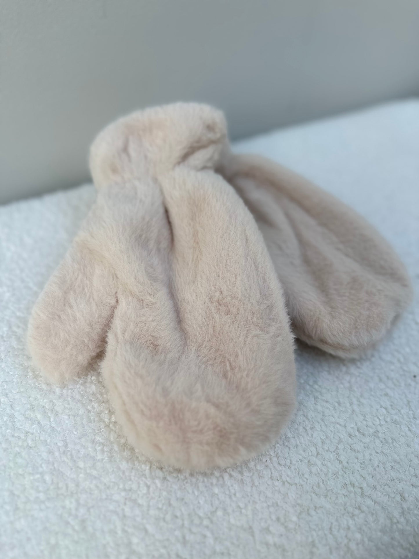 Wanten fluffy lichtbeige