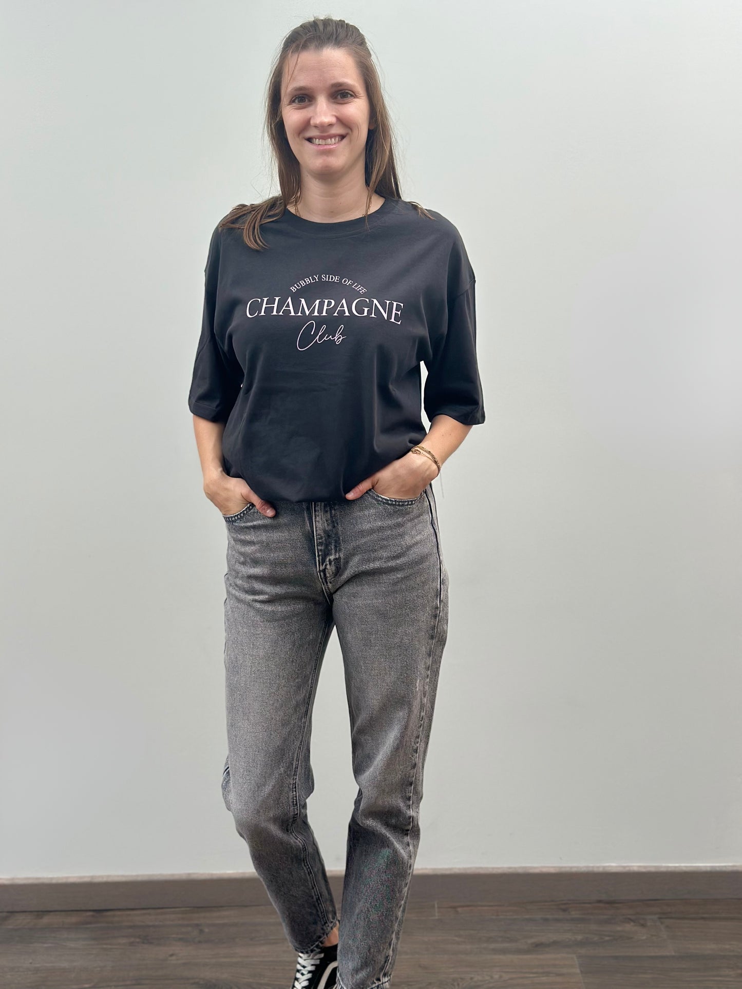 Champange t-shirt | Donkergrijs
