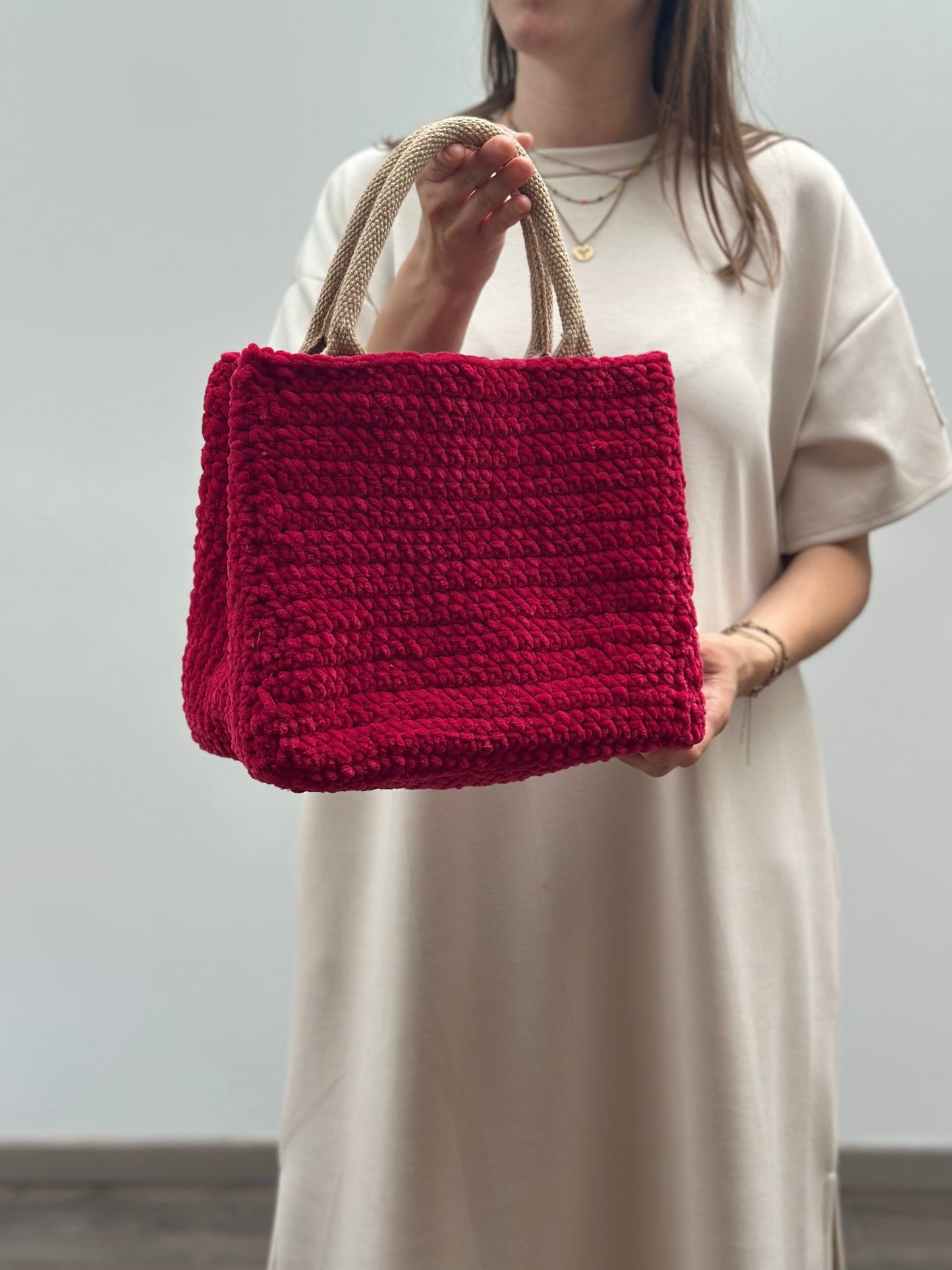 Shopping bag | Klein | Donkerrood