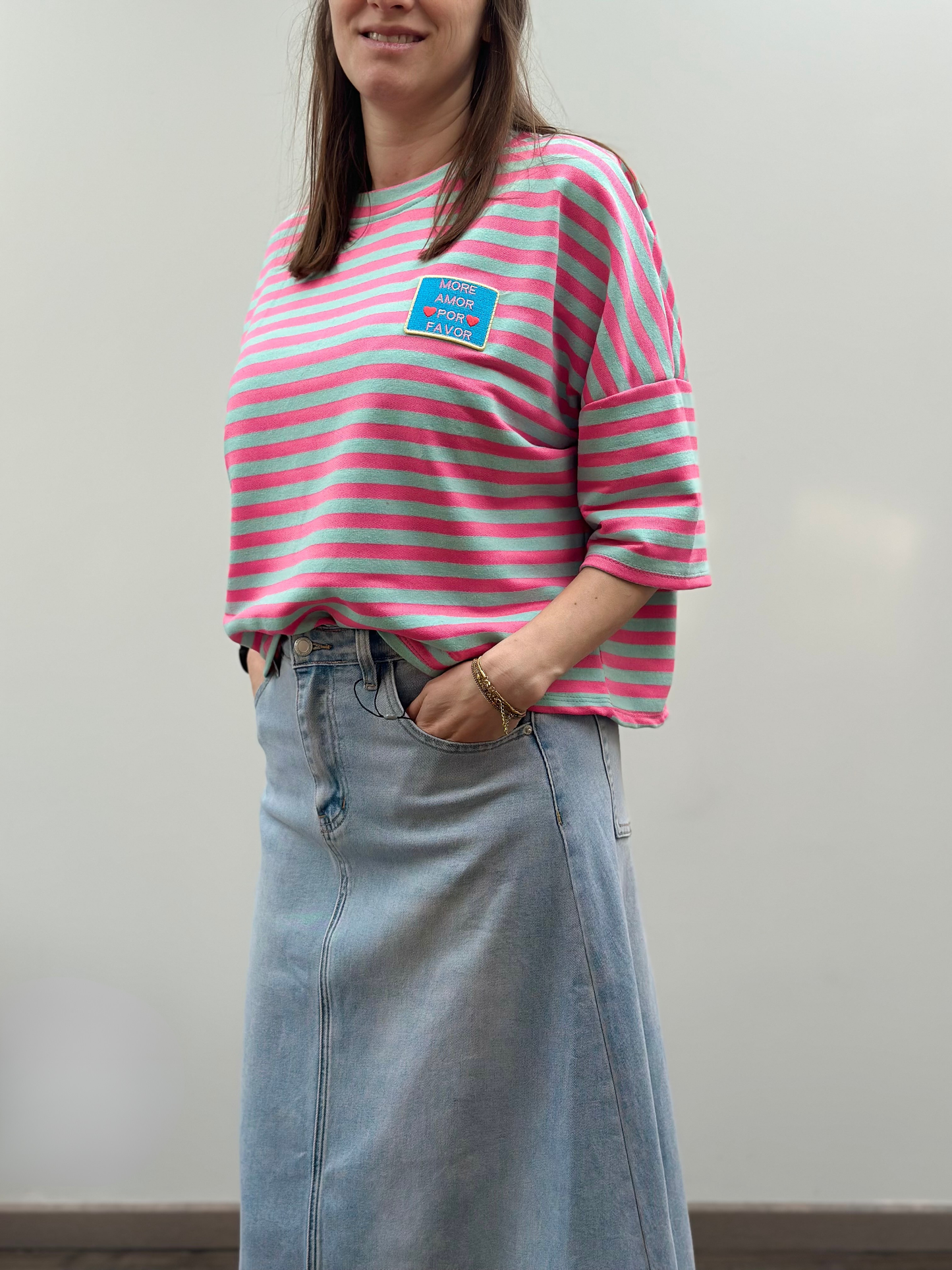 Flo t-shirt | Roos - Turquoise