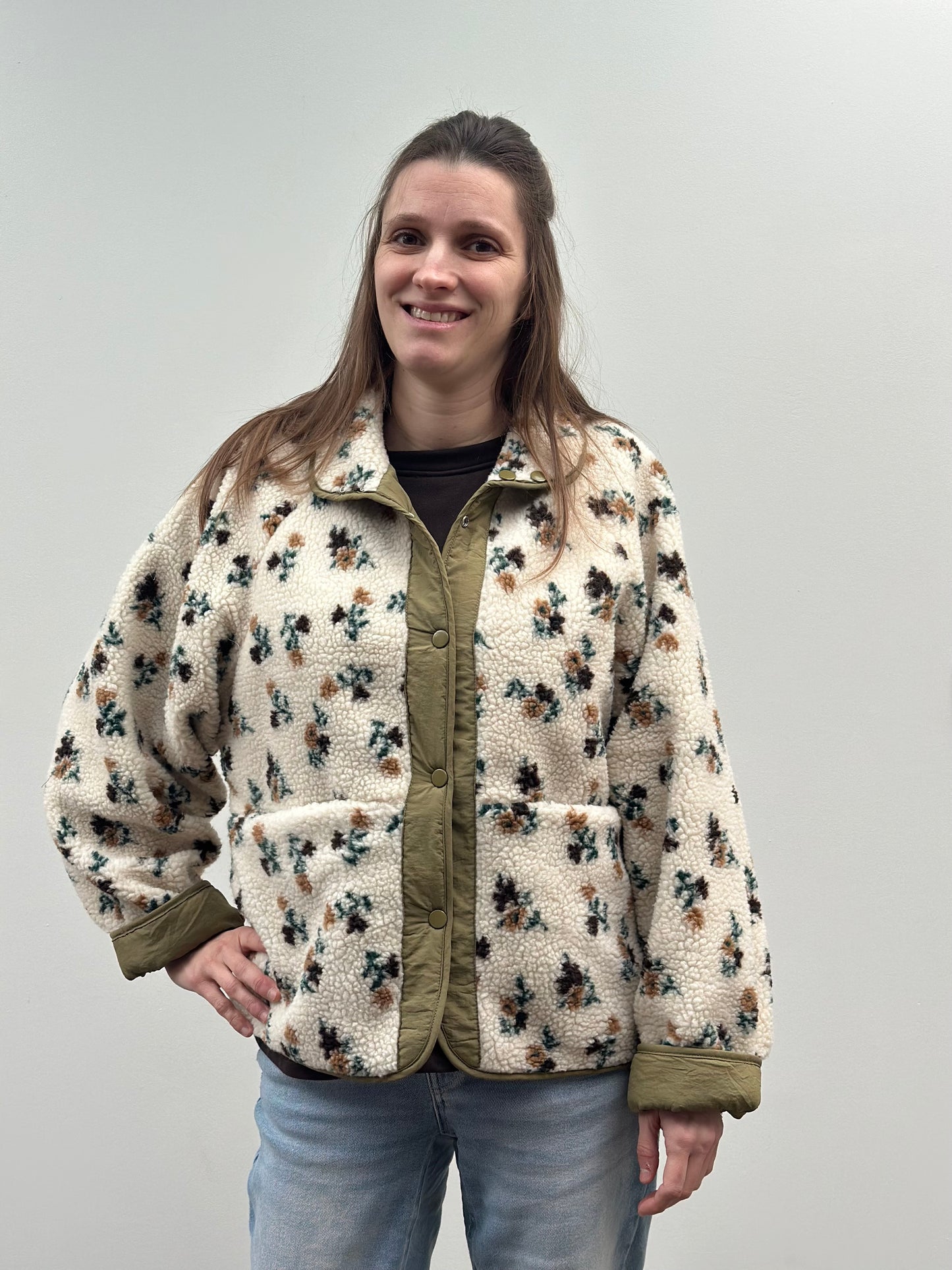 Sia Jacket | Flowers kaki