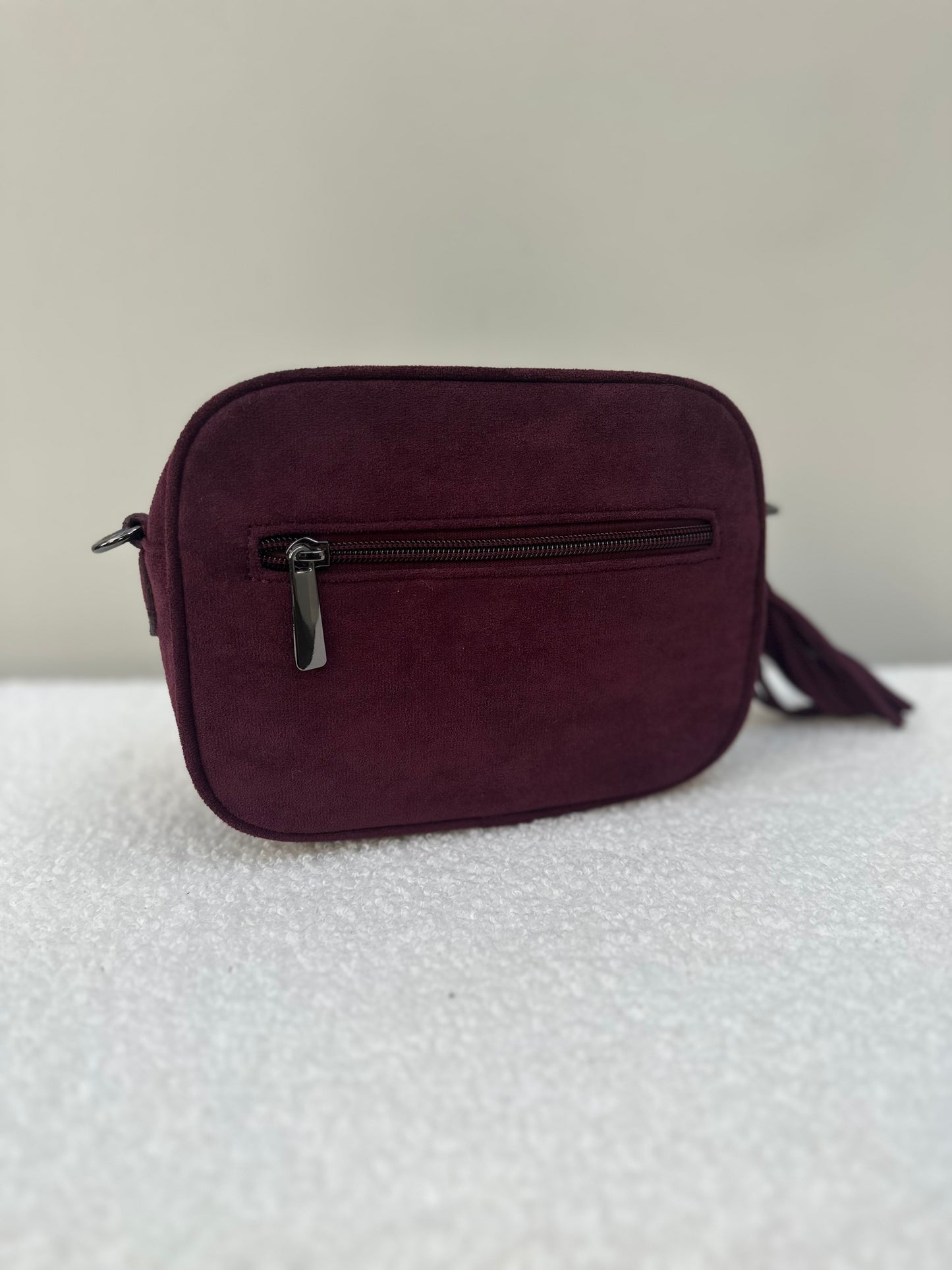 Suede handbag | Bordeaux