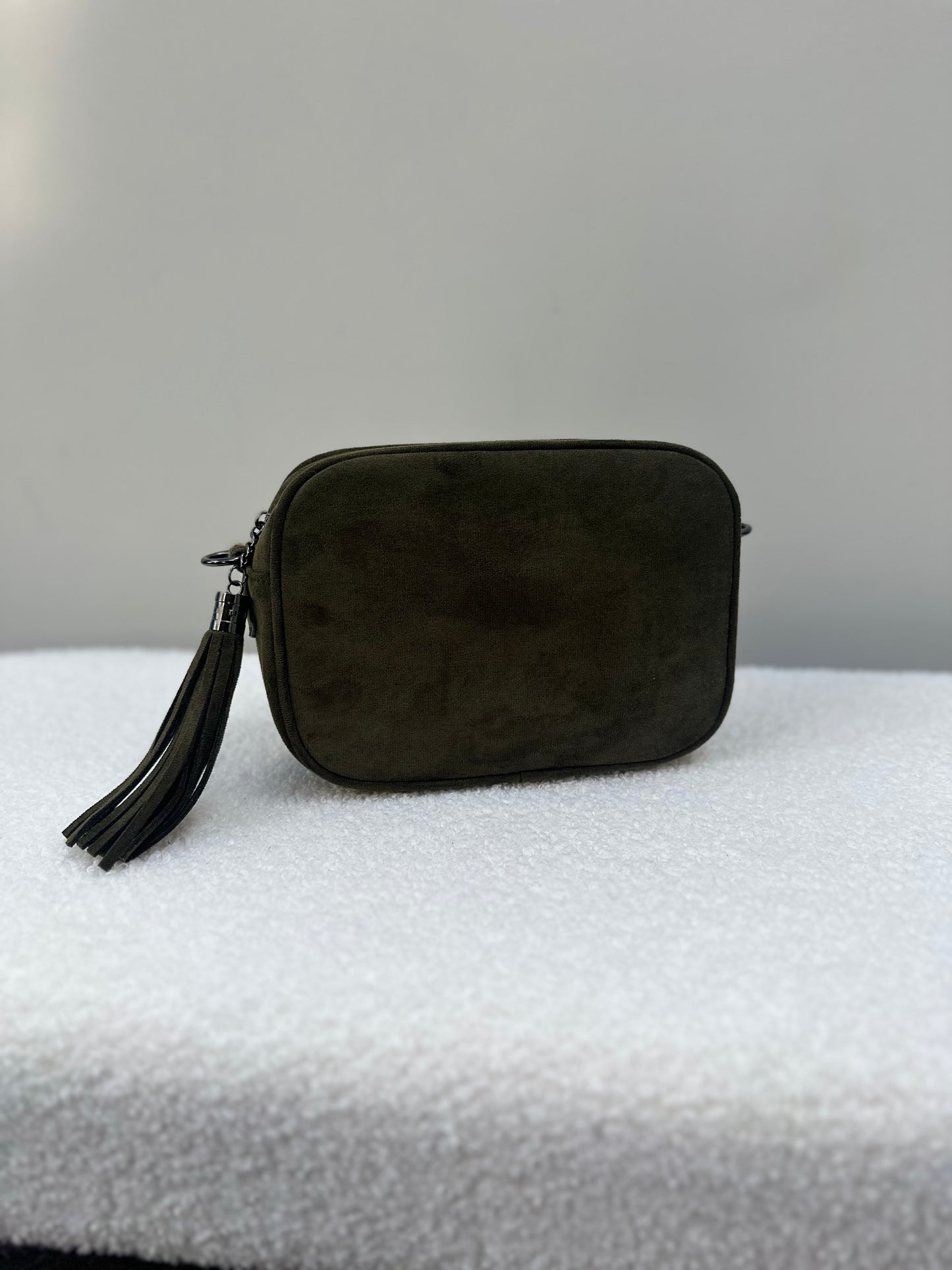 Suede handbag | Kaki