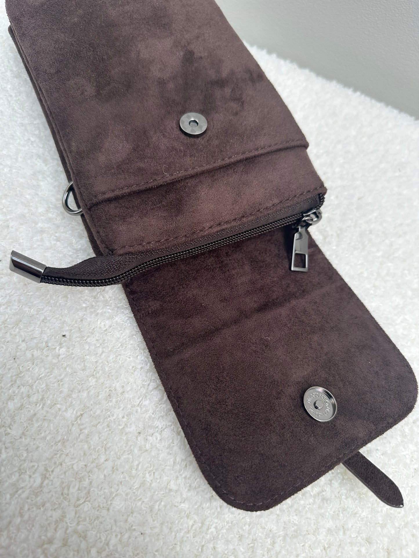 Handtasje Suede Studs | Bruin