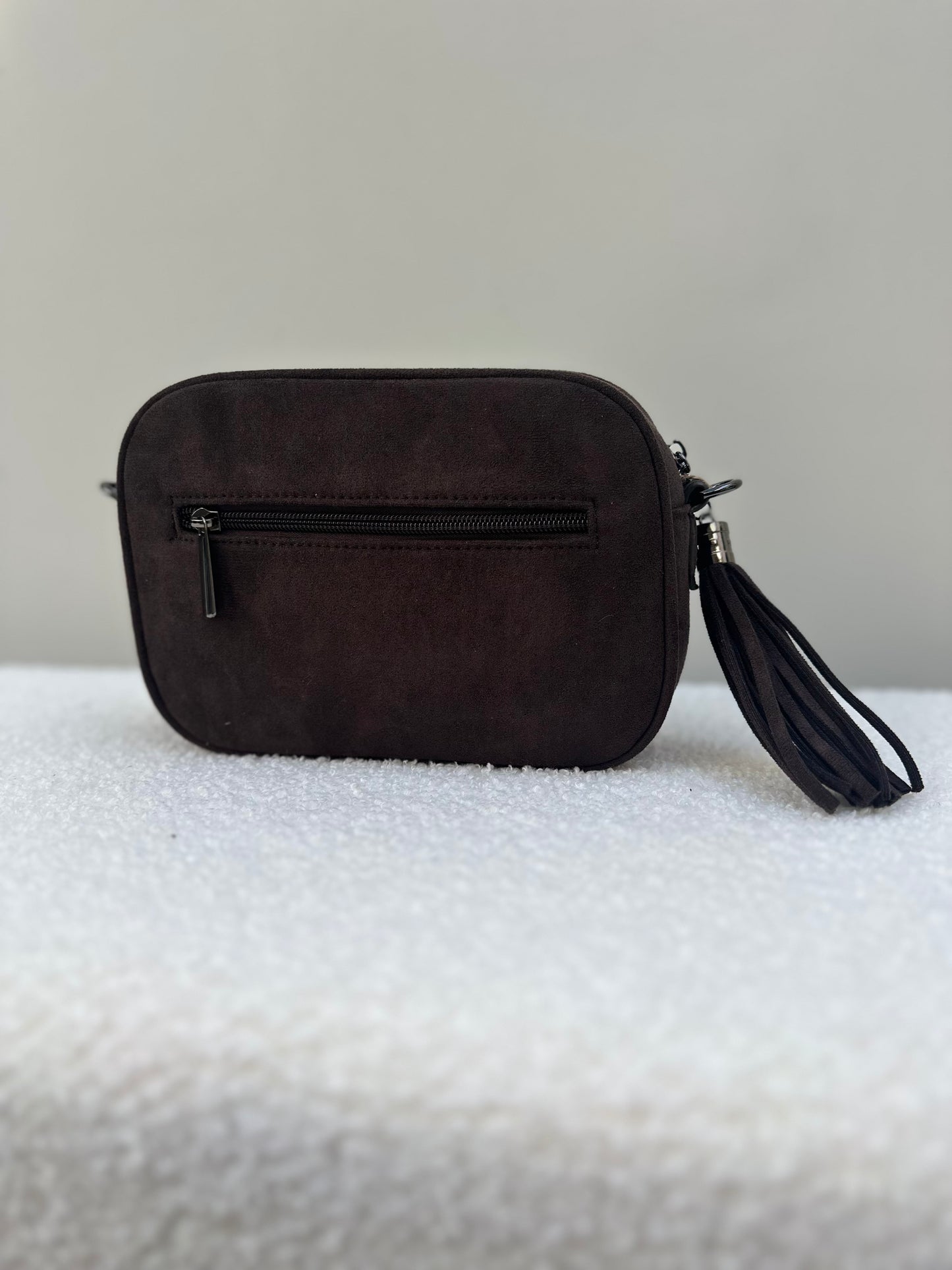 Suede handbag | Bruin
