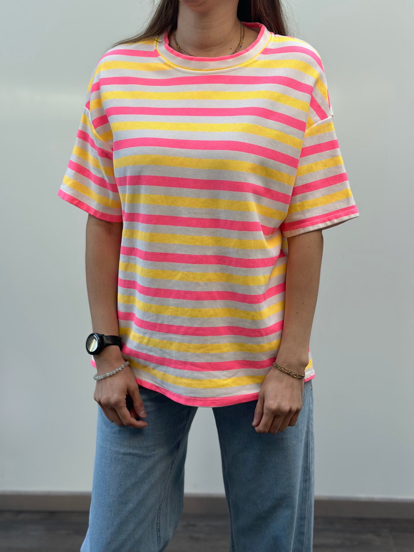 Stripe T-shirt | Geel