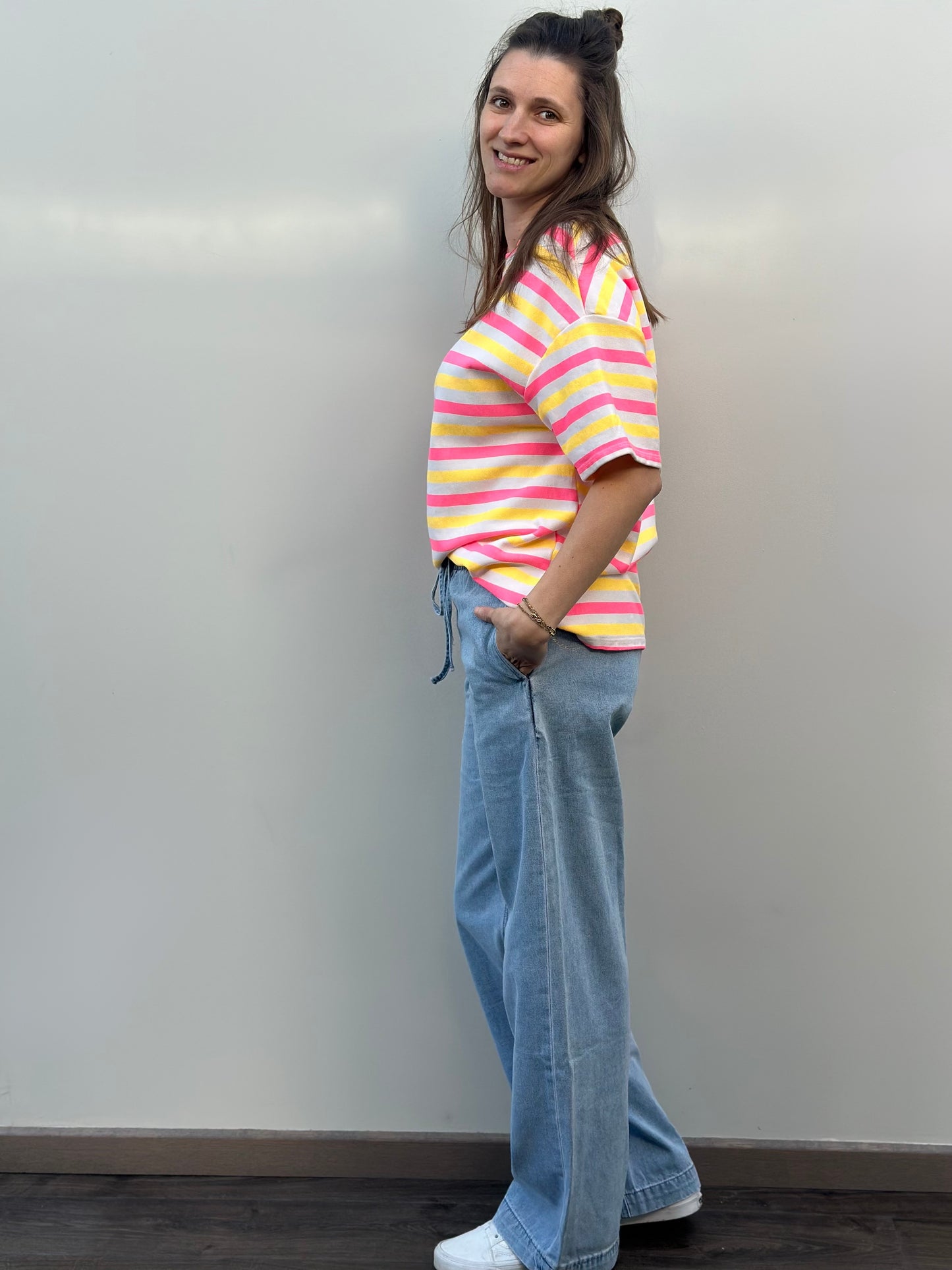 Stripe T-shirt | Geel