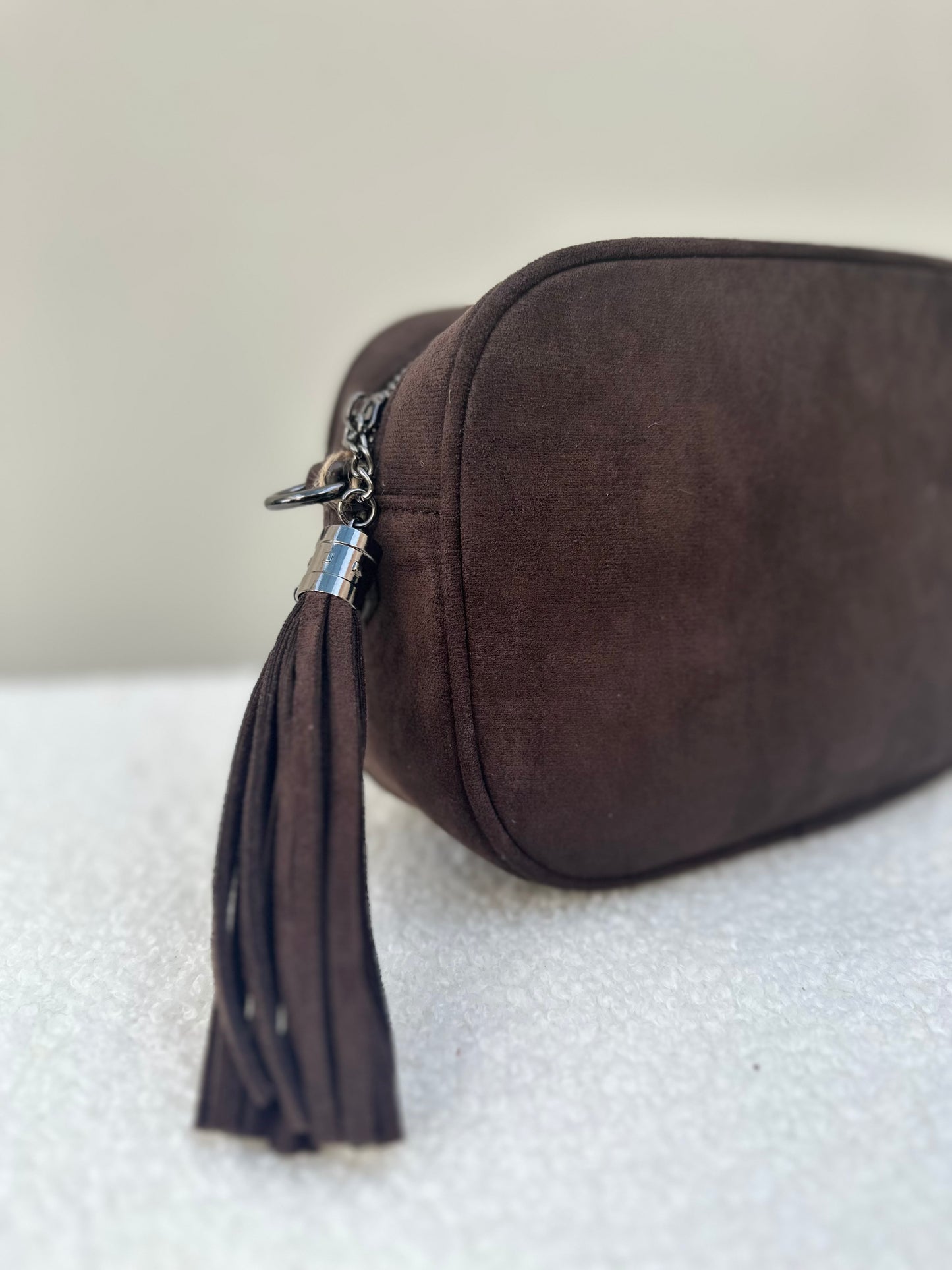 Suede handbag | Bruin