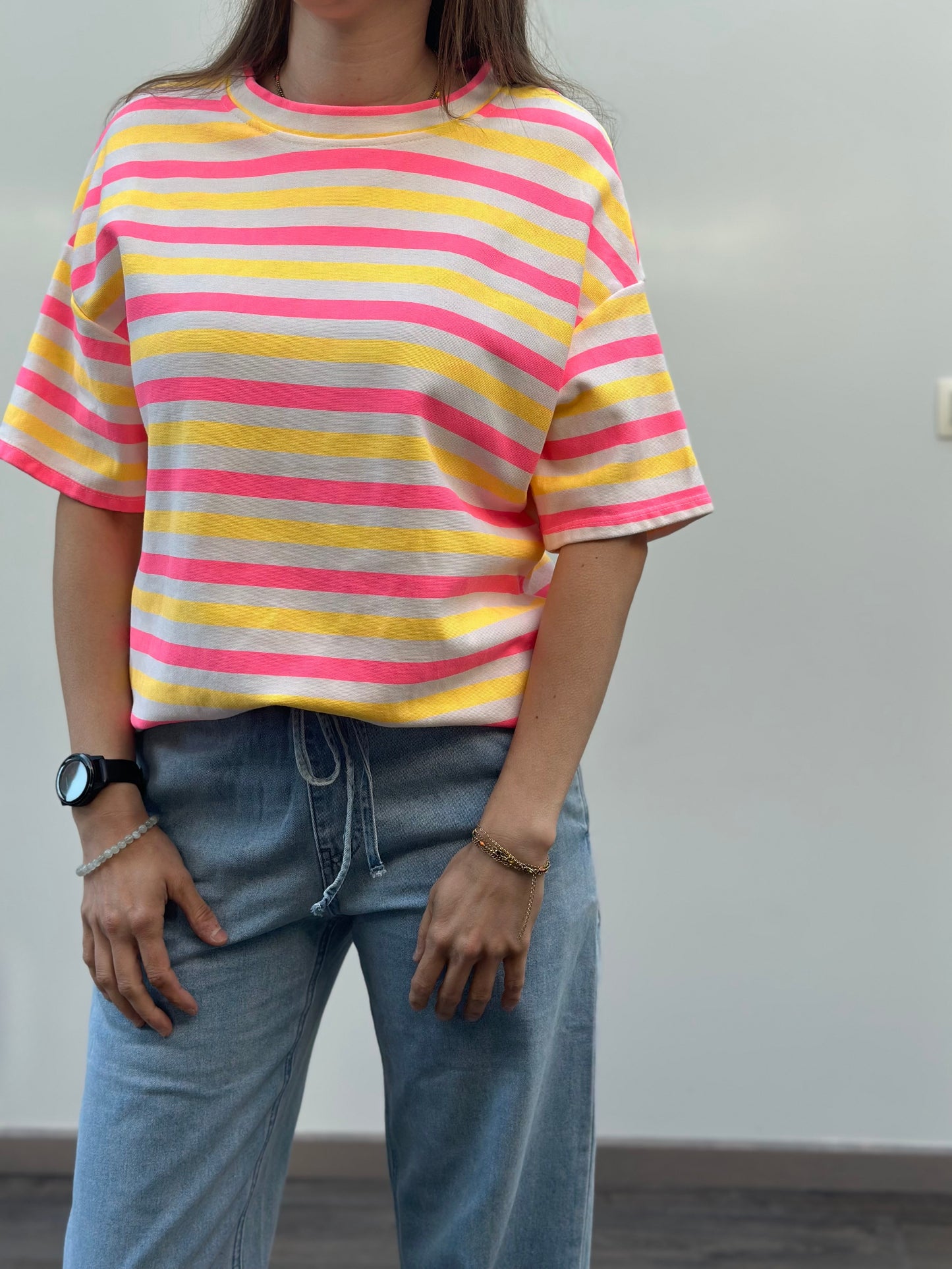 Stripe T-shirt | Geel