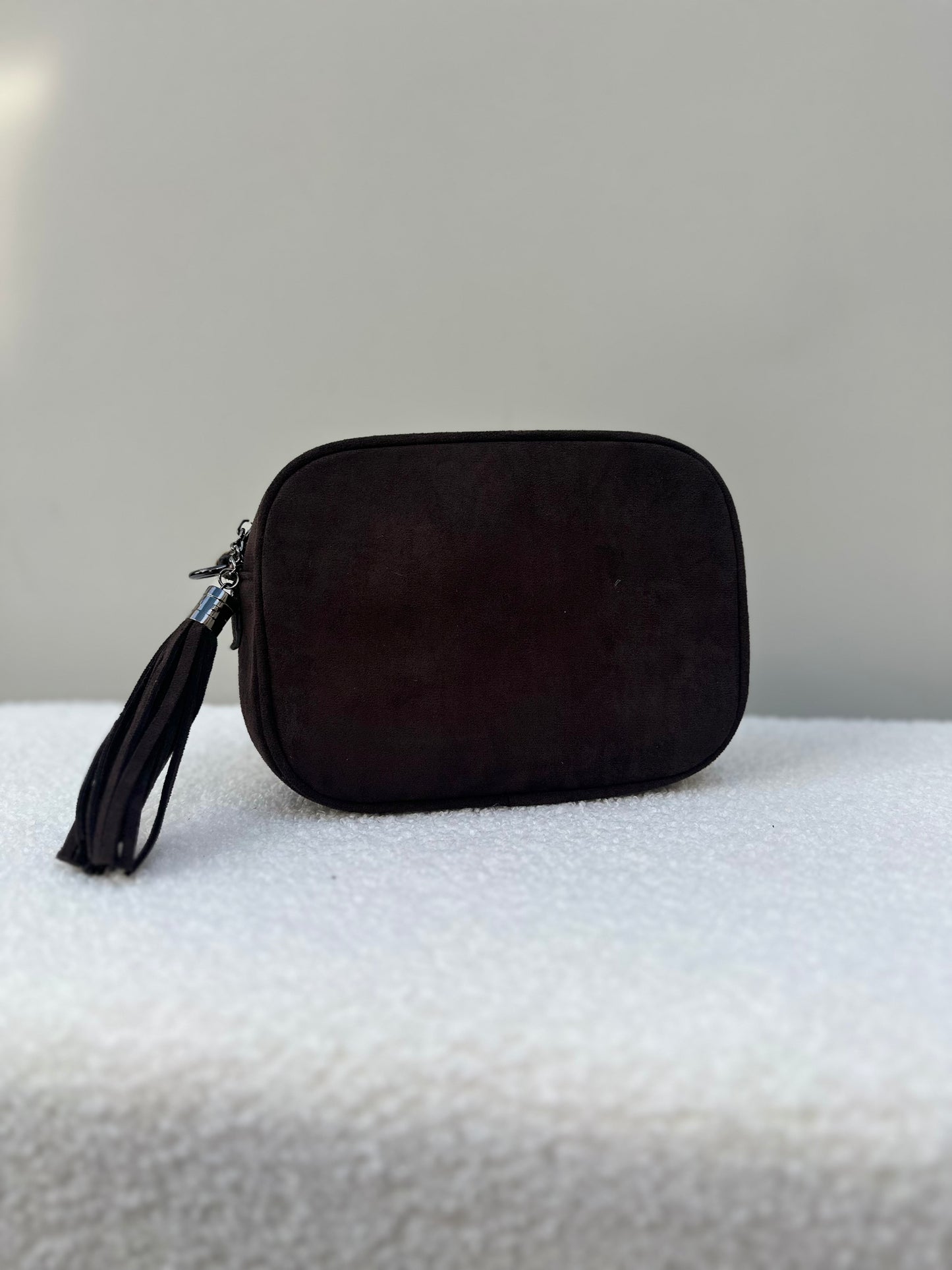 Suede handbag | Bruin