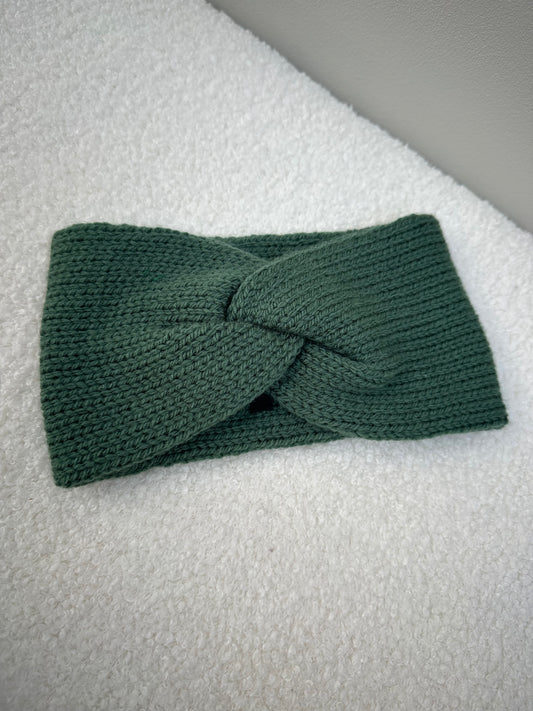 Haarband effen donker groen