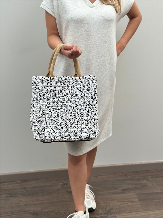 Shopping bag | Medium | Spikkel grijs
