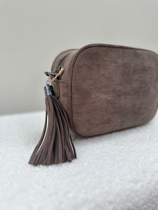 Suede handbag | Taupe