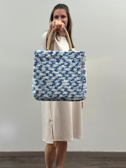 Shopping bag | Medium | Spikkel blauw