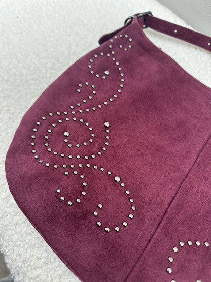 Handtas Suede Studs | Bordeaux