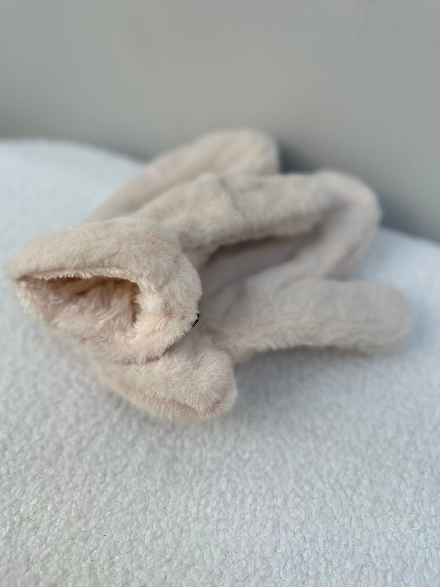 Wanten fluffy lichtbeige