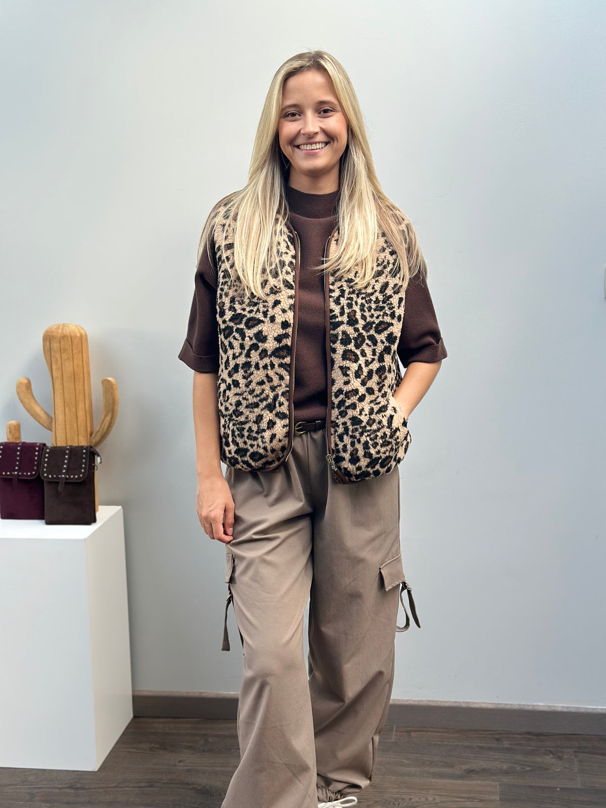 Keyla Gilet Reversible | Bruin