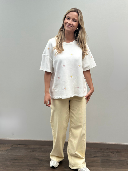 Flower T-shirt | Wit
