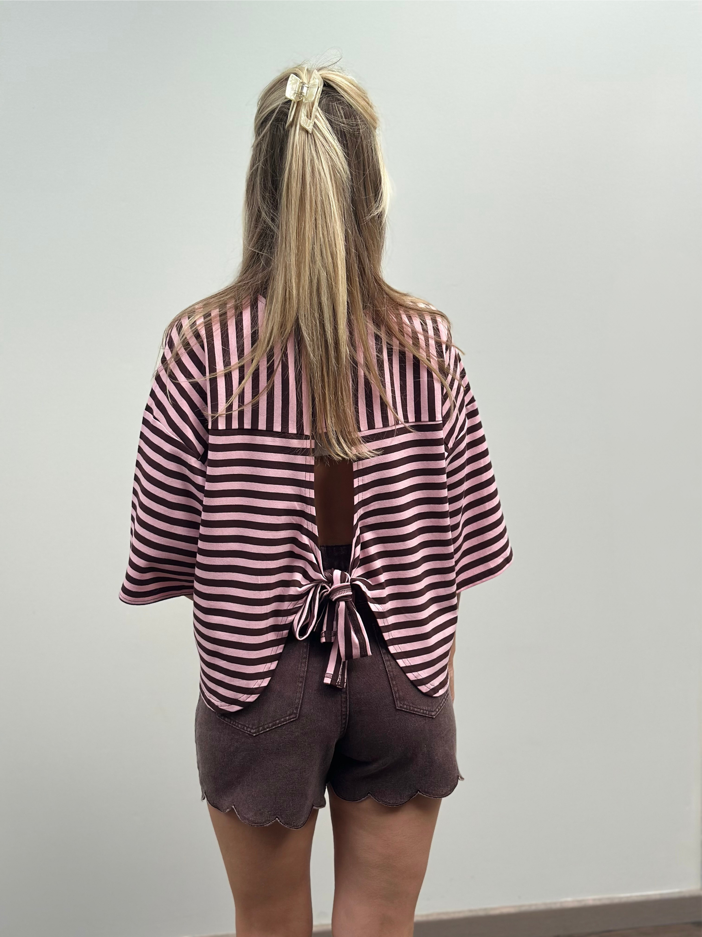 Luna T-shirt | Bruin - Roos