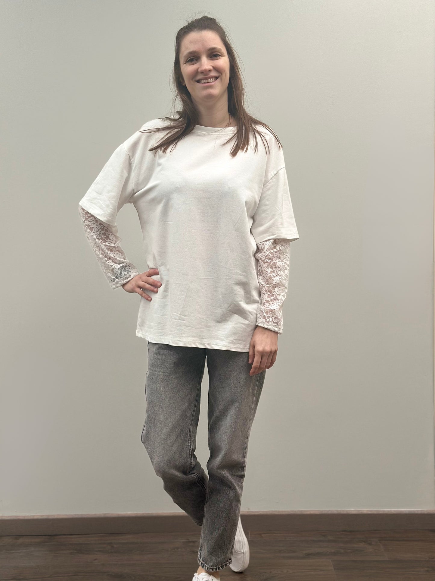 Lace t-shirt | Wit