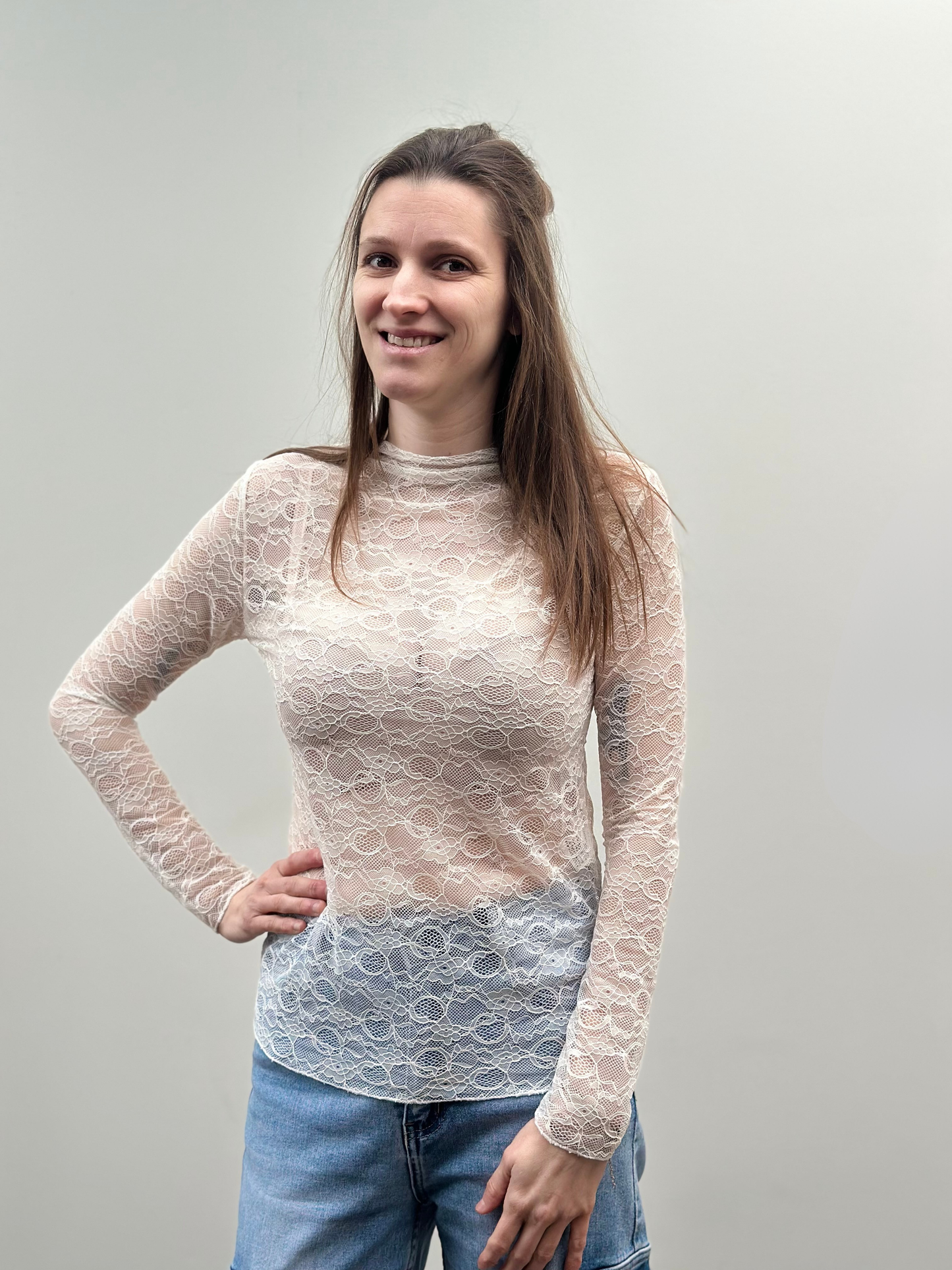 Amy lace t-shirt | Wit