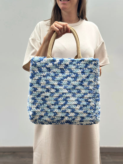 Shopping bag | Medium | Spikkel blauw