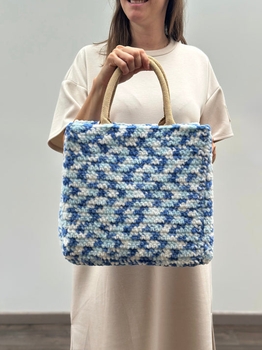 Shopping bag | Medium | Spikkel blauw