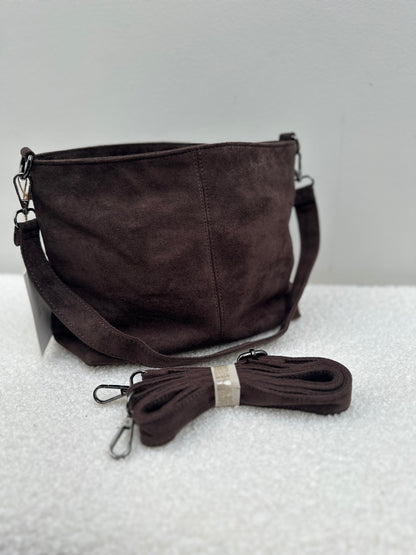 Handtas Suede Basic | Bruin