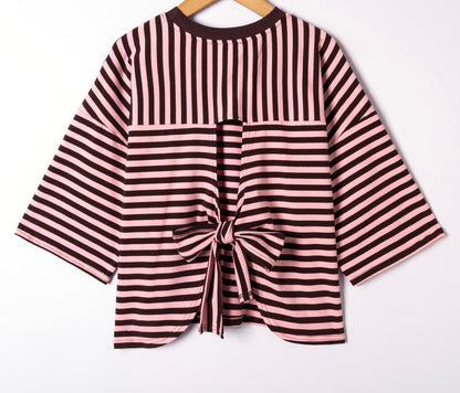 Luna T-shirt | Bruin - Roos