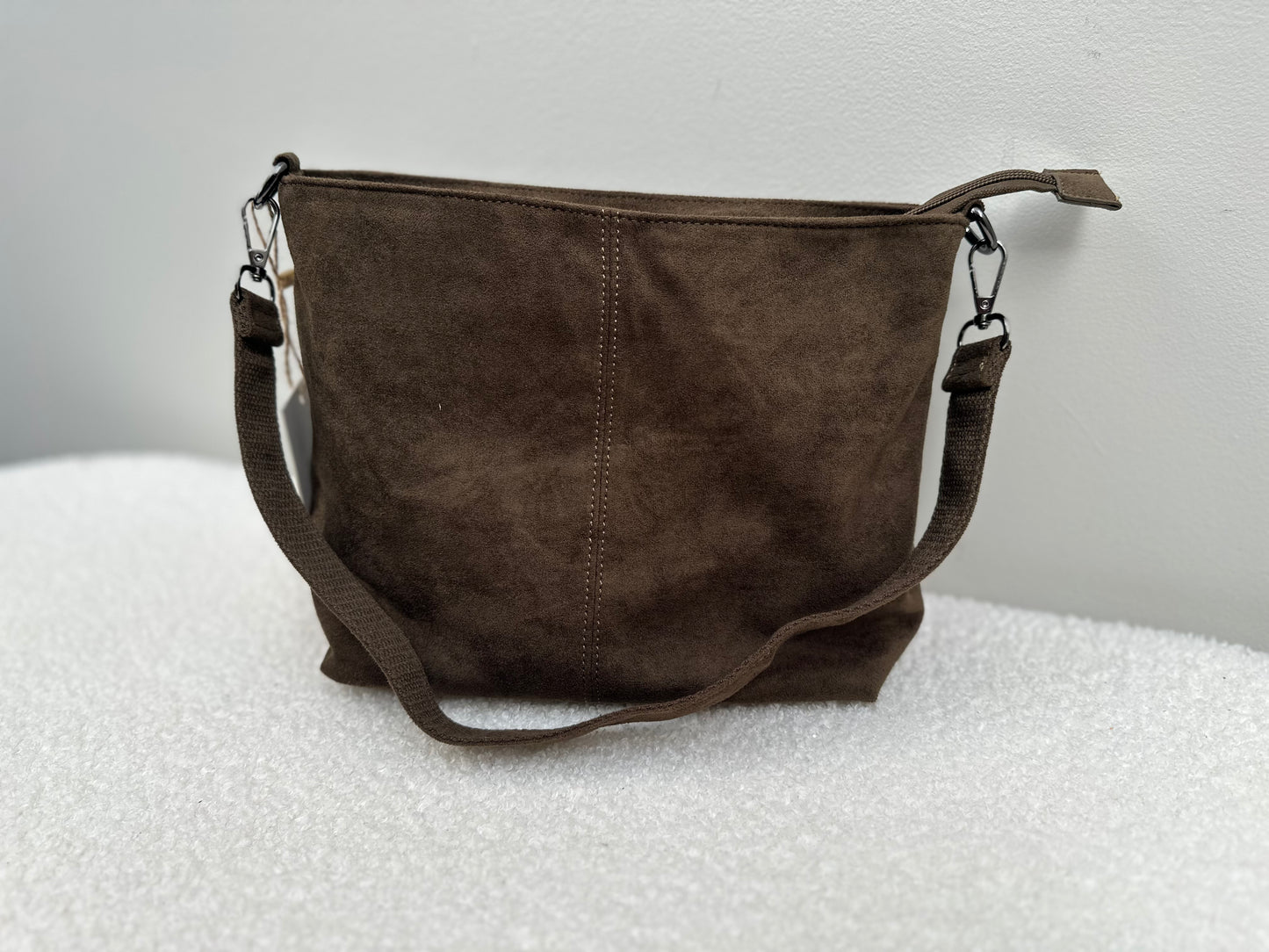 Handtas Suede Basic | Kaki
