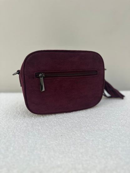 Suede handbag | Bordeaux