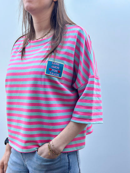 Flo t-shirt | Roos - Turquoise