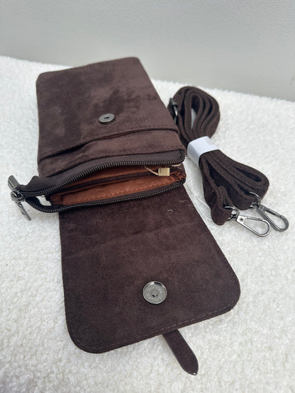 Handtasje Suede Studs | Bruin