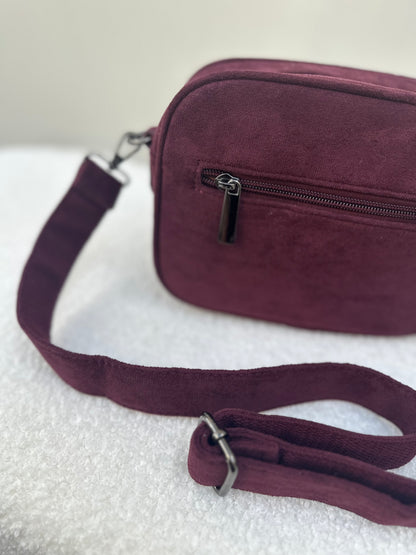 Suede handbag | Bordeaux