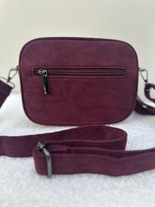 Suede handbag | Bordeaux