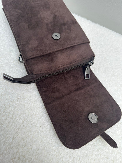 Handtasje Suede Studs | Bruin