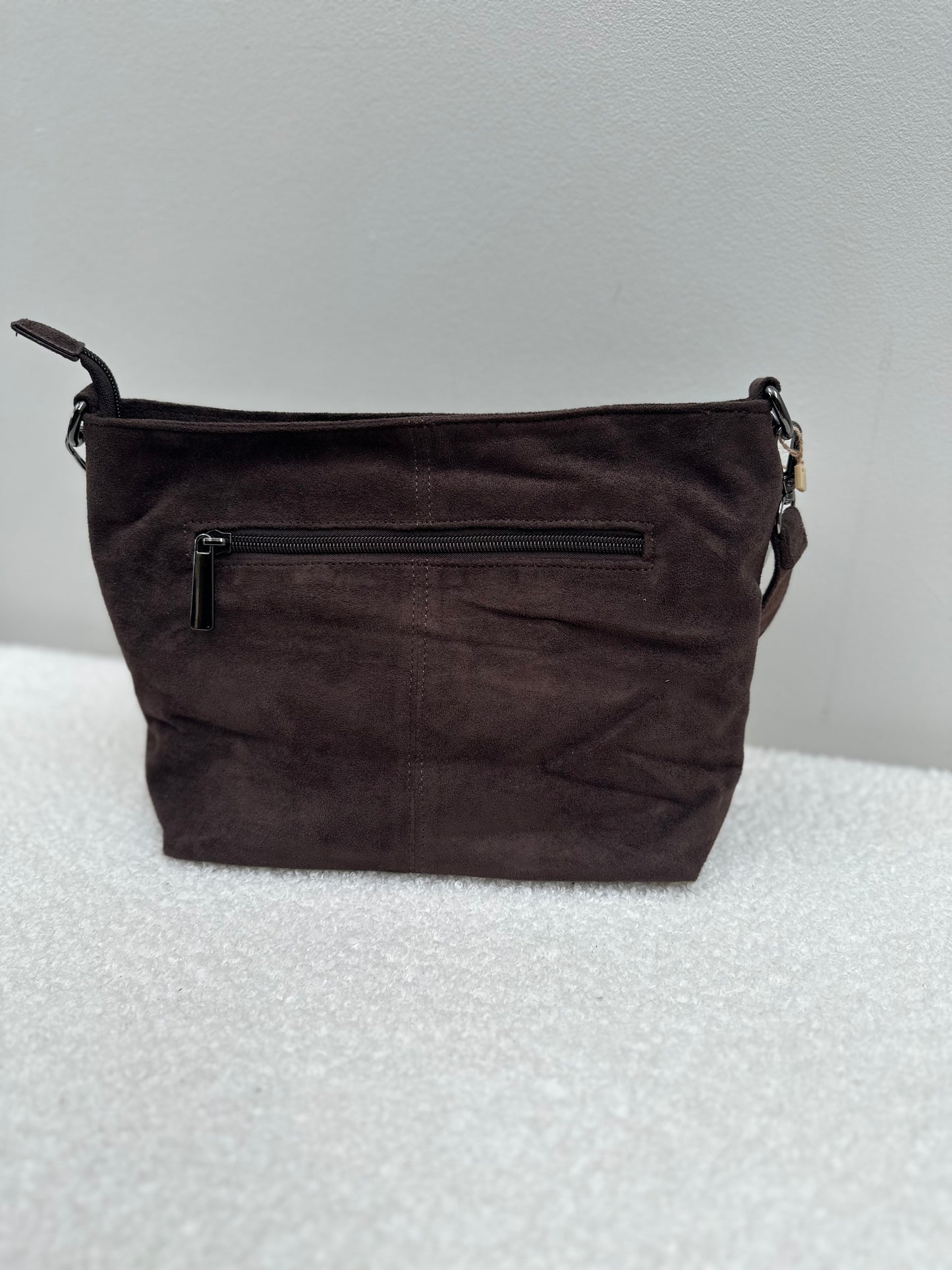 Handtas Suede Basic | Bruin