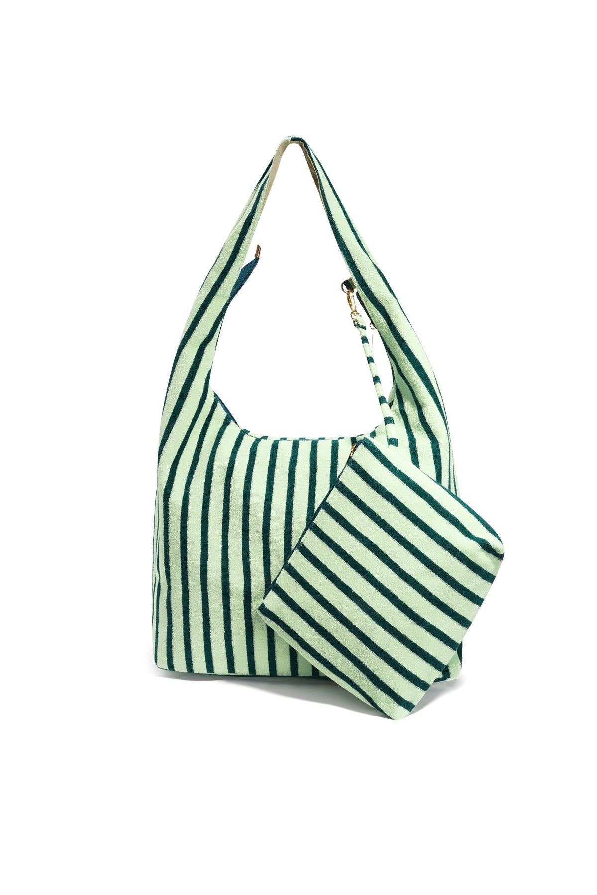 Shopping bag streep | Groen/lichtgroen