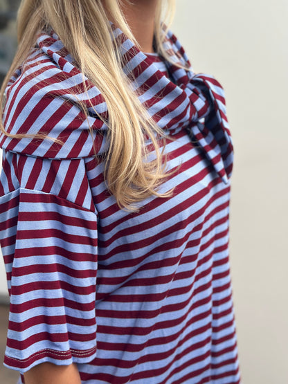 Sari T-shirt | Lichtblauw - Bordeaux