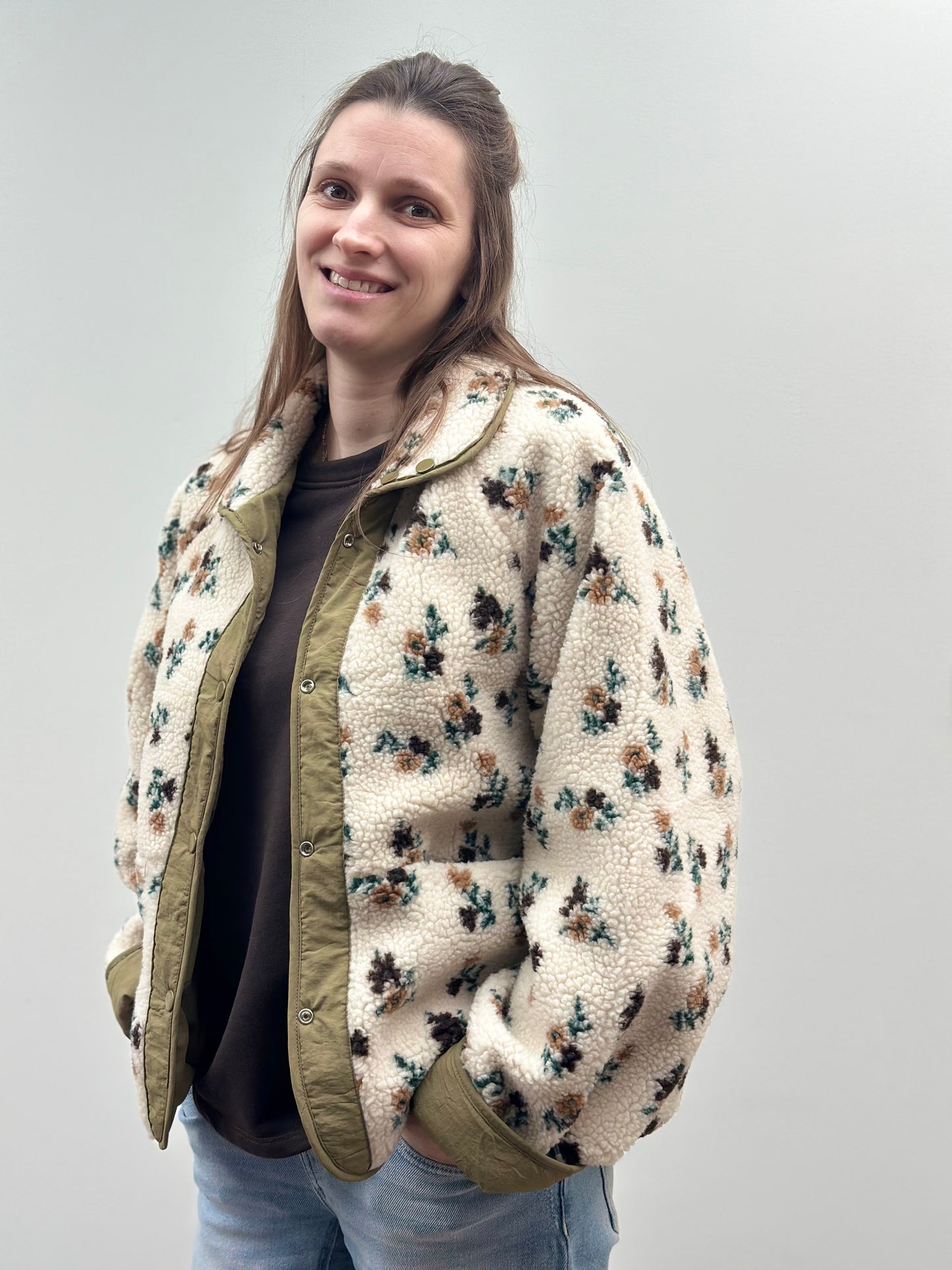 Sia Jacket | Flowers kaki