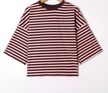 Luna T-shirt | Bruin - Roos