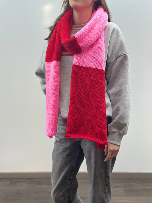 Sjaal handmade Roos/Rood