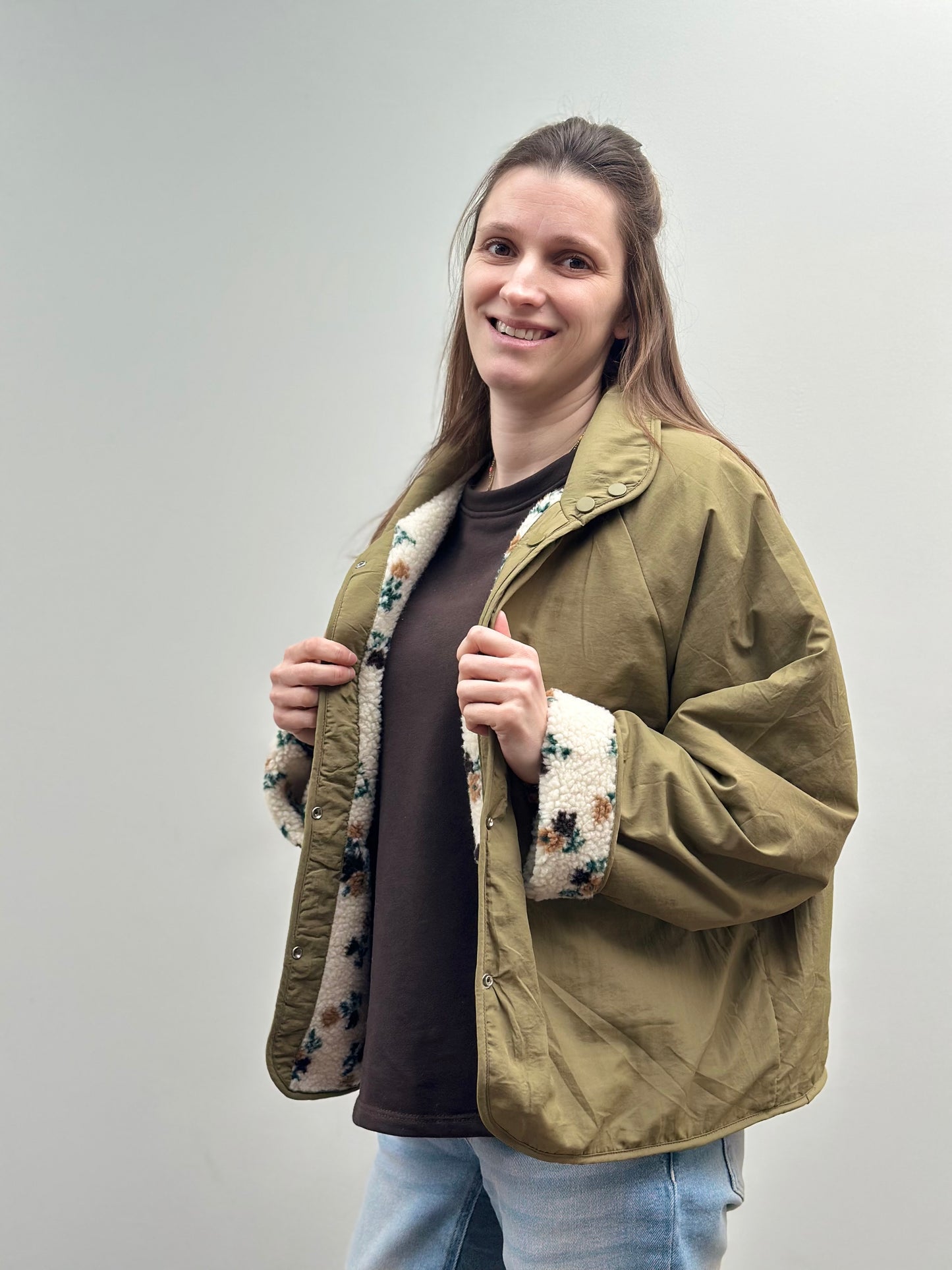 Sia Jacket | Flowers kaki