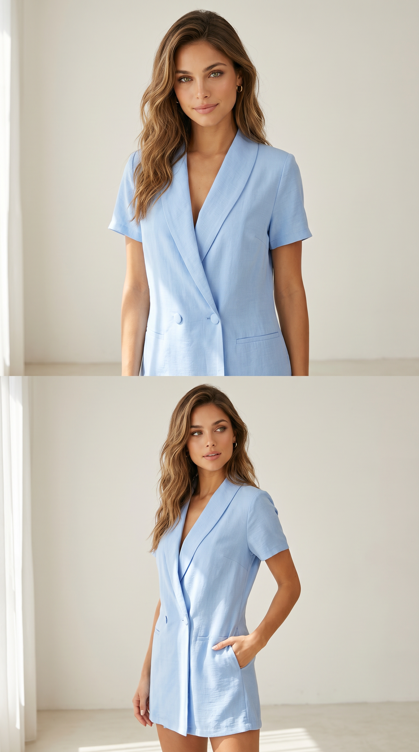 Lex blazer playsuit | Lichtblauw