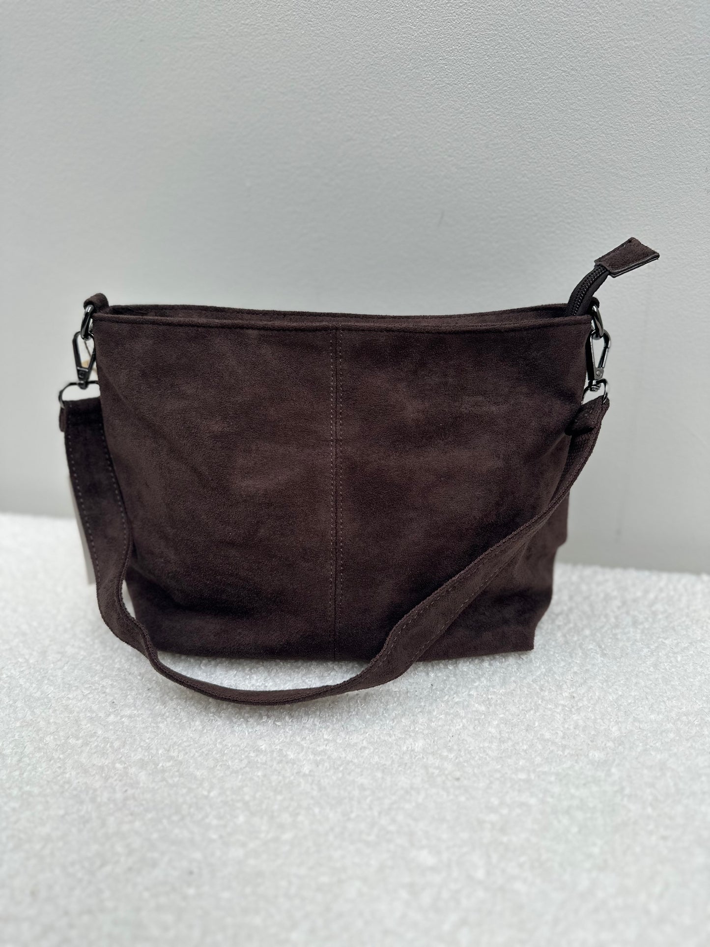 Handtas Suede Basic | Bruin