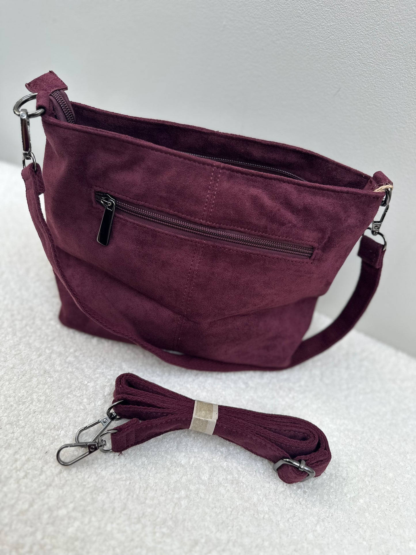 Handtas Suede Basic | Bordeaux