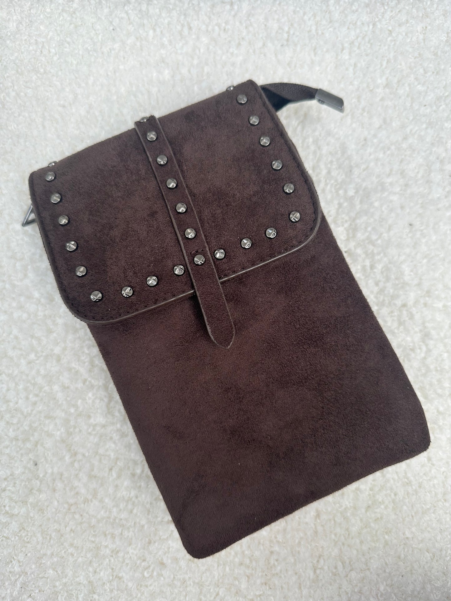 Handtasje Suede Studs | Bruin
