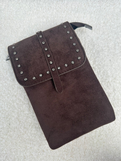 Handtasje Suede Studs | Bruin