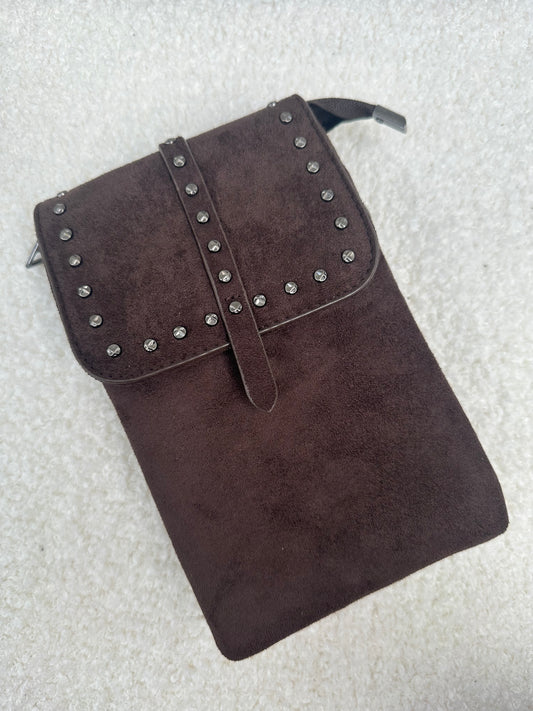 Handtasje Suede Studs | Bruin