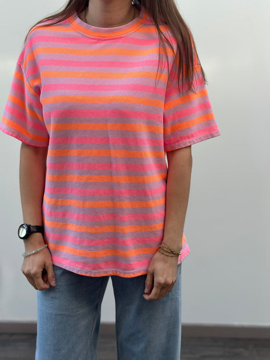 Stripe T-shirt | Oranje
